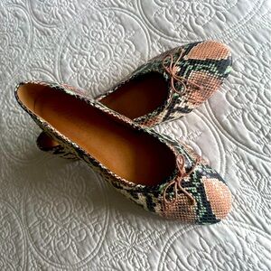 Madewell The Adelle python snake print Ballet Flats Size 9 genuine leather